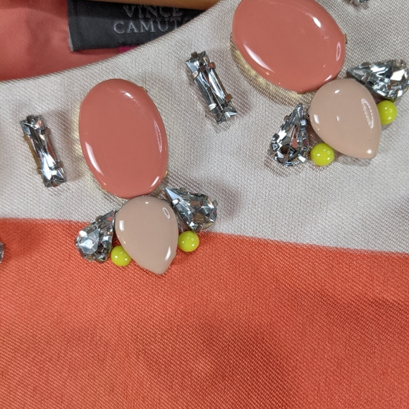 Vince Camuto Stripped Neon Jewel Sheath Dress sz 6 - Picture 12 of 14